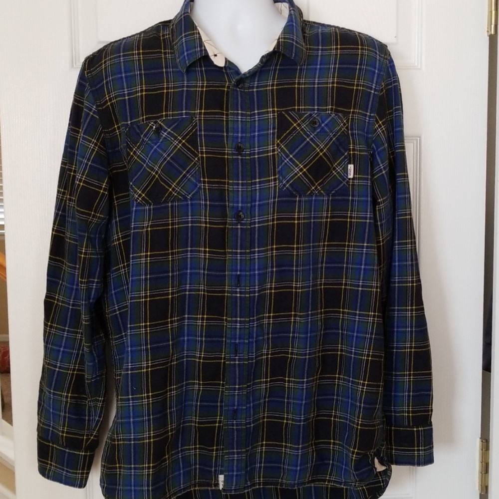 Van's flannel button down blue and green - Picture 4 of 4